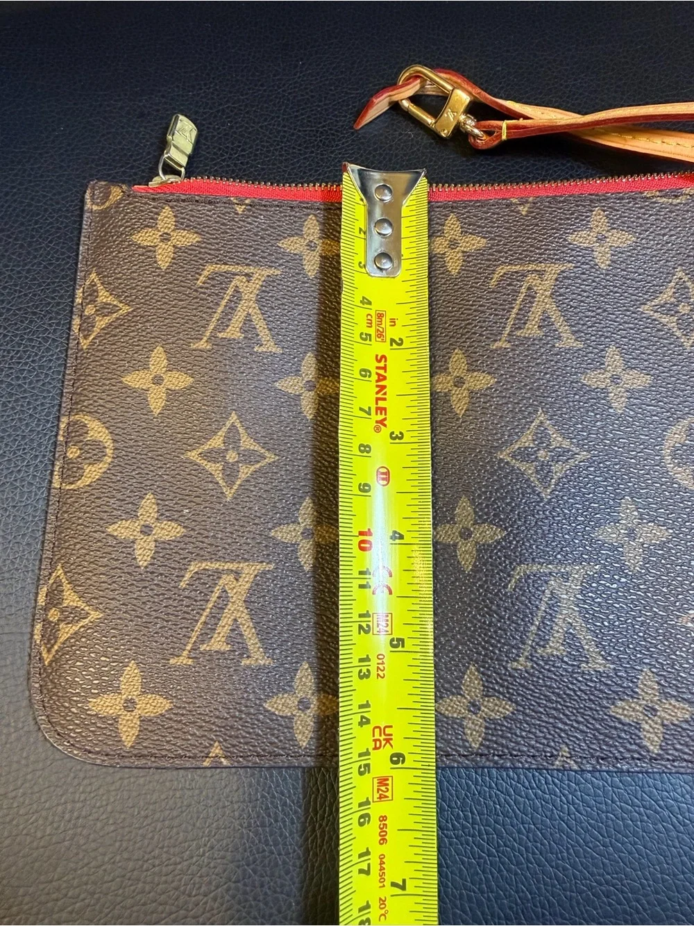 Louis Vuitton Neverfull Pochette Monogram Canvas Wristlet Pouch